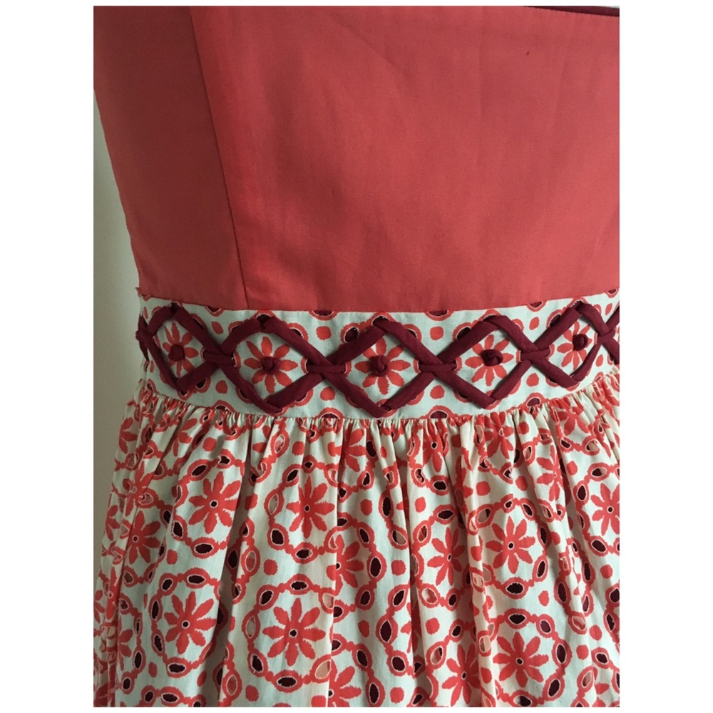 Fossil Retro Coral Burgundy Eyelet Lace Sun Dress - Picture 6 of 8